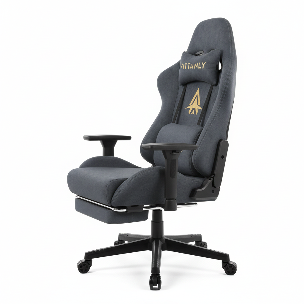 Kitinjoy Natural Suede Gaming Chair High Back Ergonomic Computer Chair With Footrest Reclining Adult Comfortable Office Chair